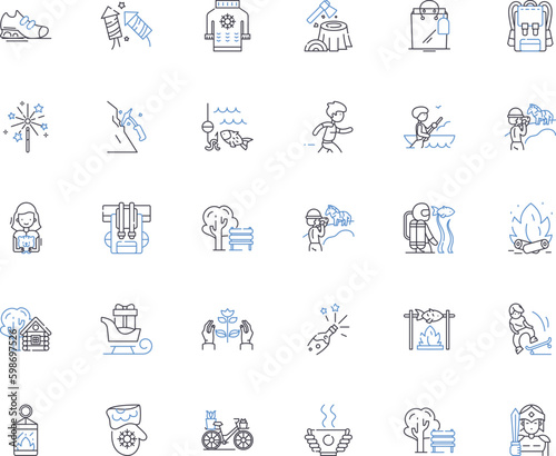 Self-reflection line icons collection. introspection, mindfulness, self-awareness, contemplation, introspectiveness, self-assessment, self-evaluation vector and linear illustration. Generative AI
