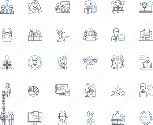 Social gathering line icons collection. Celebration  Event  Get-together  Gathering  Meetup  Festivity  Occasion vector and linear illustration. Reunion Party Soiree outline signs set Generative AI