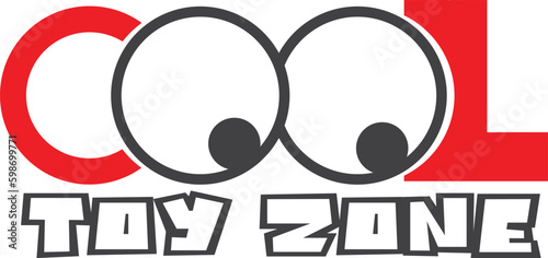 Kids zone vector cartoon banner. Colorful bubble letters for children's playroom decoration. Inscription on orange background