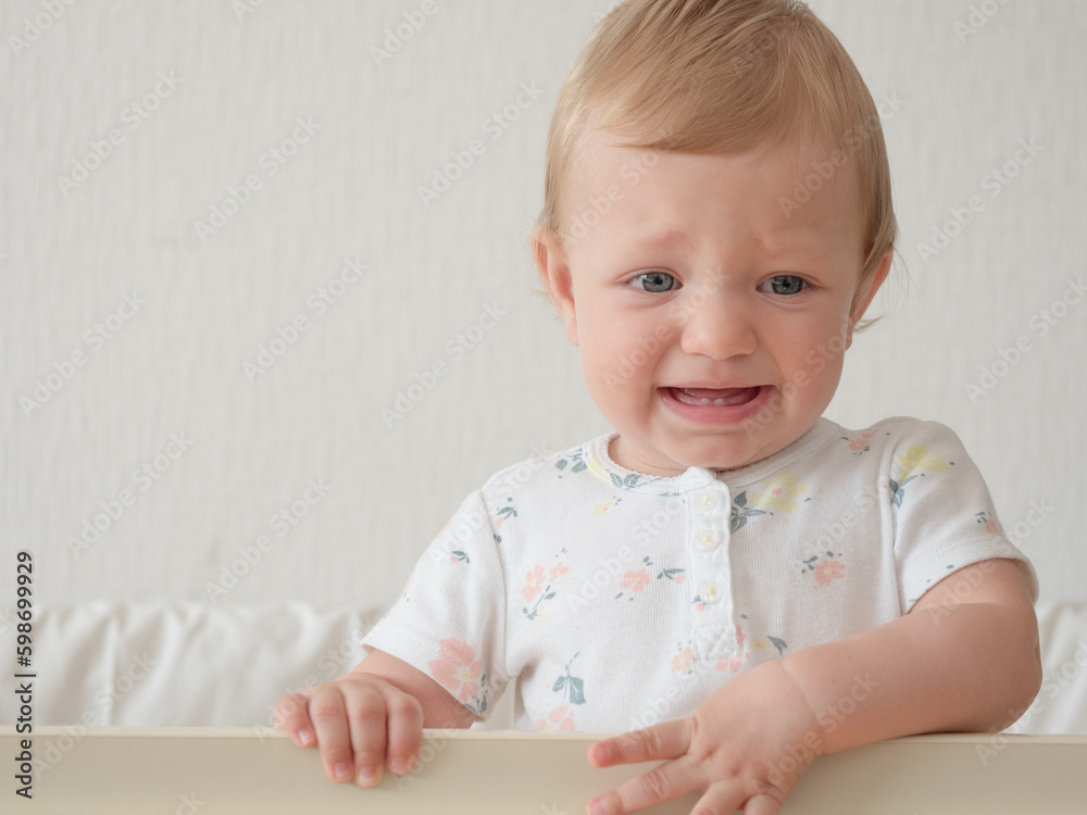 Baby crying in crib Baby crying in crib
