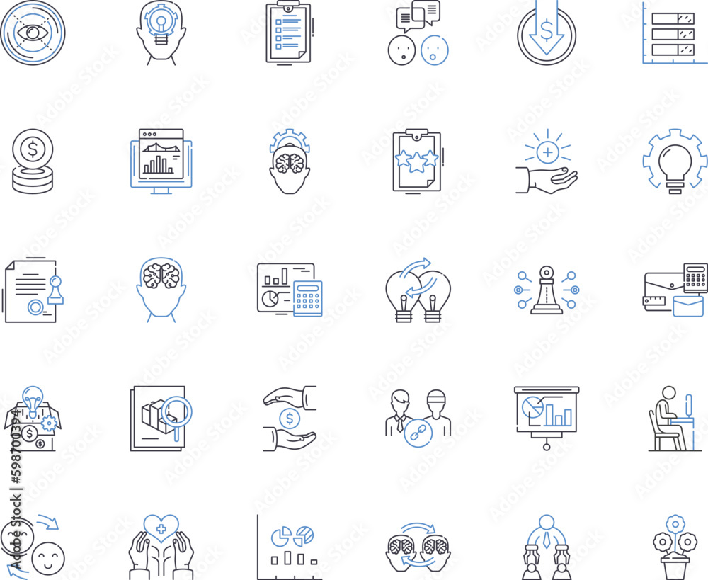 Course Reviewer Icon Review and examination line icons collection. Analysis, Overview ...