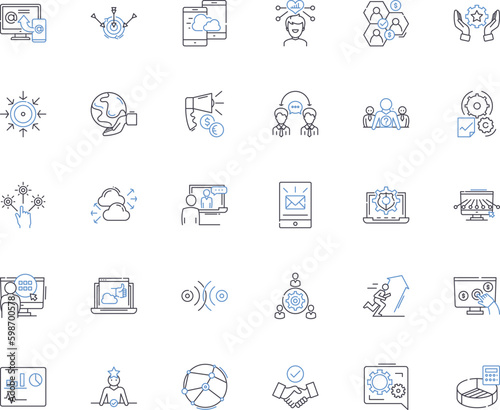 Partnership team line icons collection. Alliance, Collaboration, Synergy, Cooperative, Alliance, Companionship, Unity vector and linear illustration. Association,Joint venture,Mutualism Generative AI