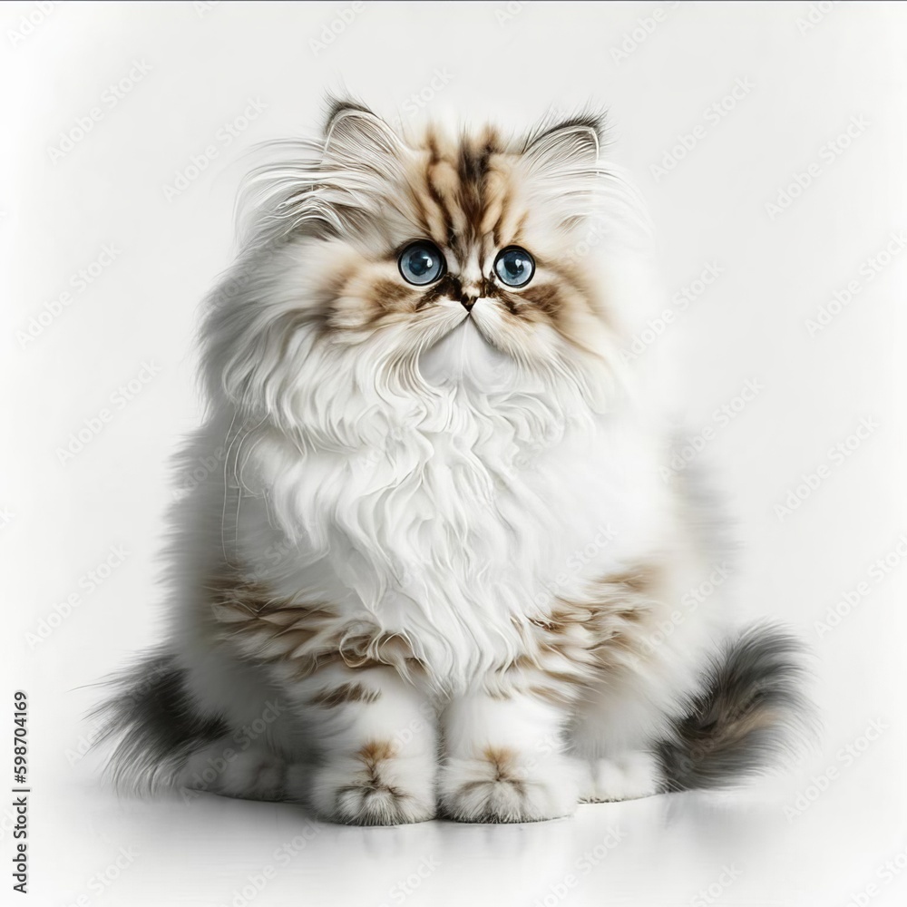 Cute kitten on a white background