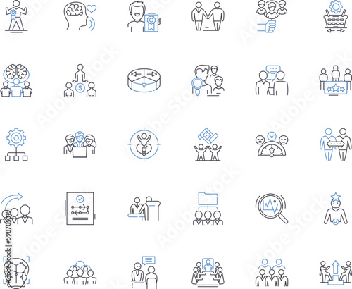 Incentive line icons collection. Motivation, Reward, Bonus, Stimulus, Encouragement, Inspiration, Compensation vector and linear illustration. Perk,Attraction,Enticement outline signs Generative AI