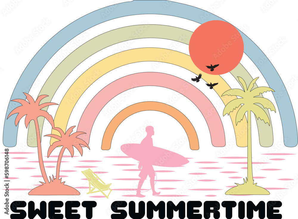 Naklejka premium Retro Summer Design