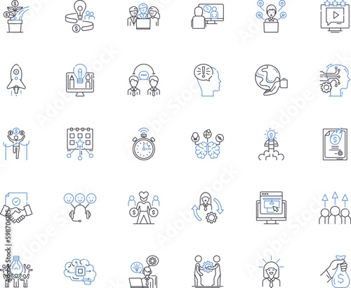Inspiration line icons collection. Motivation  Creativity  Drive  Passion  Dream  Purpose  Insight vector and linear illustration. Energy Enthusiasm Empowerment outline signs set Generative AI