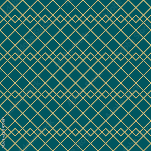 seamless pattern line turquoise with gold background