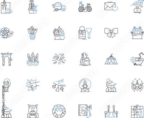 Innovative idea line icons collection. Creativity  Visionary  Ingenuity  Cleverness  Inventiveness  Originality  Novelty vector and linear illustration. Generative AI