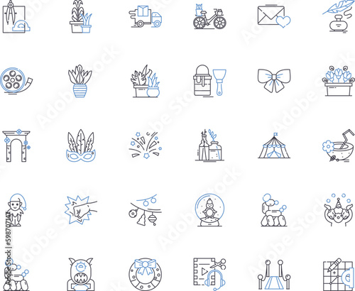 Innovative idea line icons collection. Creativity, Visionary, Ingenuity, Cleverness, Inventiveness, Originality, Novelty vector and linear illustration. Generative AI