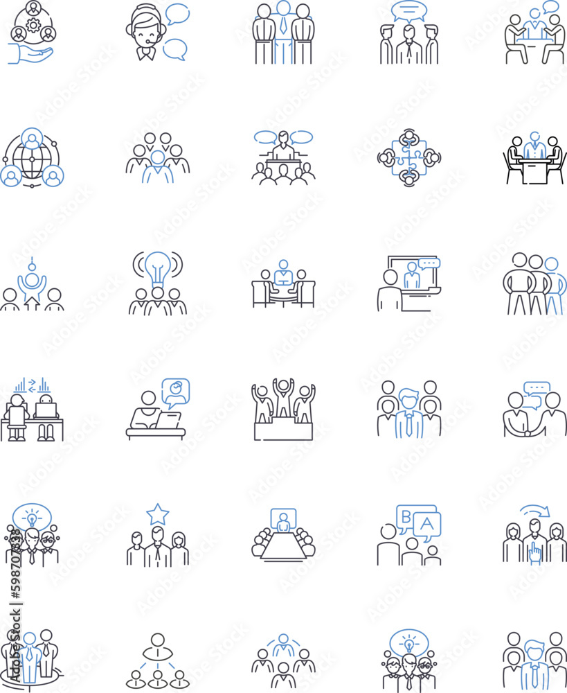 Gang line icons collection. Violence, Power, Territory, Loyalty, Initiation, Crime, Fear vector and linear illustration. Rivalry,Unity,Brotherhood outline signs set Generative AI Gang line icons collection. Violence, Power, Territory, Loyalty, Initiation, Crime, Fear vector and linear illustration. Rivalry,Unity,Brotherhood outline signs set Generative AI