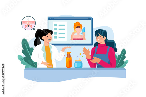 A dermatologist diagnoses and treats skin conditions.