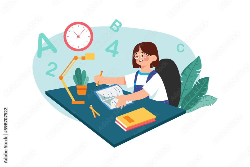 A child practices writing letters and numbers. A child practices writing letters and numbers.