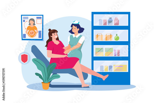 A midwife provides prenatal care and assists with childbirth.