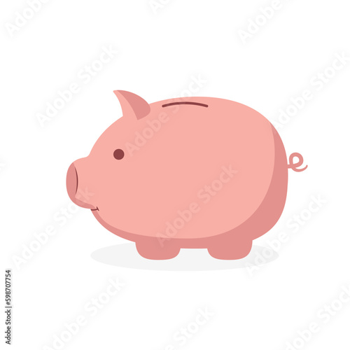 Piggy bank icon. Concept of money saving or accumulation, investment and personal finance depositing.
