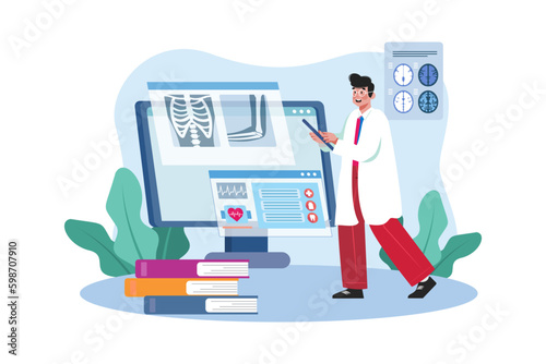 A radiologist uses medical imaging to diagnose and treat diseases.