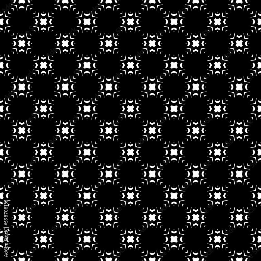 Black and white seamless pattern texture. Greyscale ornamental graphic design. Mosaic ornaments. Pattern template. Vector illustration. EPS10. Black and white seamless pattern texture. Greyscale ornamental graphic design. Mosaic ornaments. Pattern template. Vector illustration. EPS10.