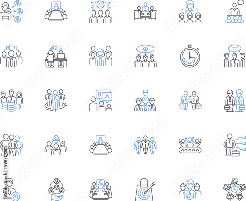 Finance experts line icons collection. Analysts, Investors, Planners, Advisors, Economists, Strategists, Professionals vector and linear illustration. Consultants,Gurus,Executives Generative AI