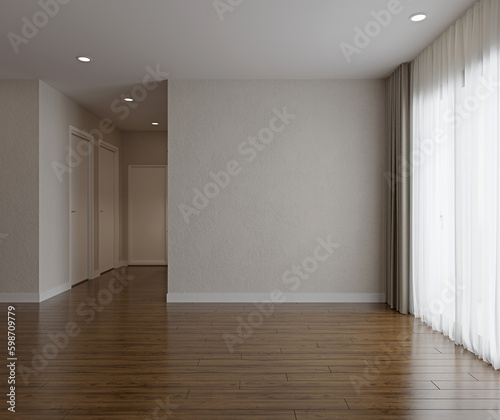 Empty modern interior room 3d render