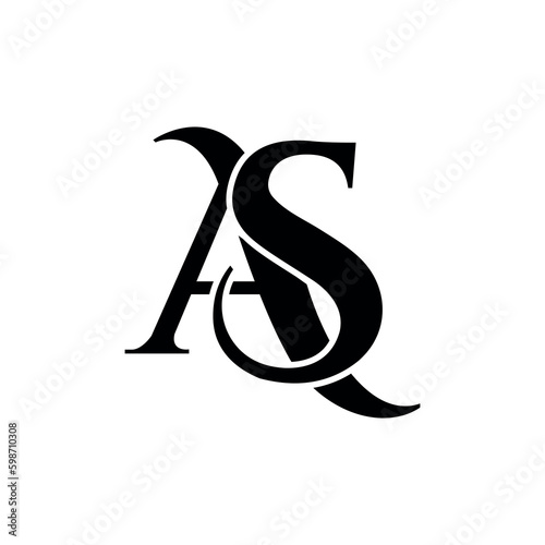 AS Initials logo design. Initial Letter Logo.