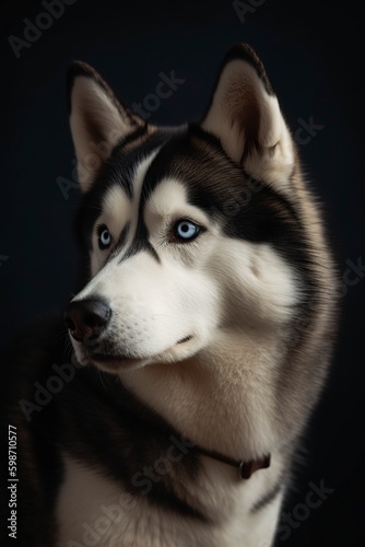illustration, siberian husky dog , generative ai