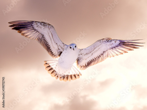 seagull in flight