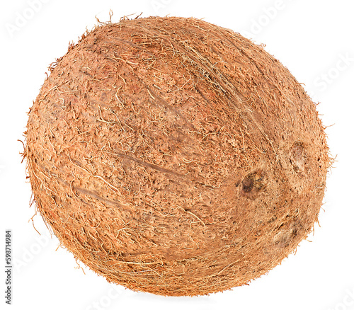 Fresh tropical coconut isolated on a white background