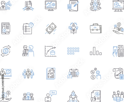 Data management line icons collection. Organization, Storage, Retrieval, Analysis, Processing, Security, Governance vector and linear illustration. Integration,Backup,Archiving outline Generative AI