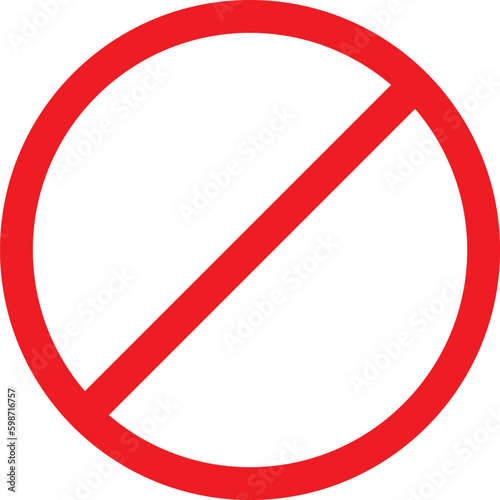 no sign. crossed red circle forbidden sign