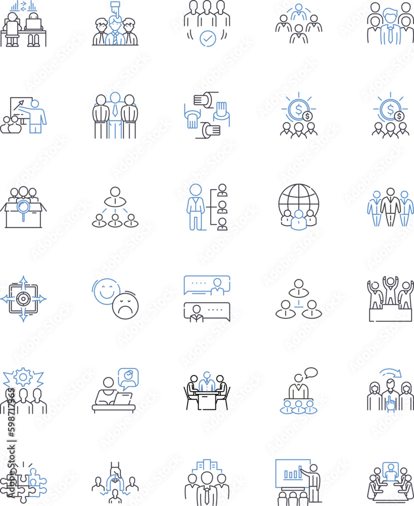 Conflict resolution line icons collection. Mediation, Collaboration, Compromise, Diplomacy, Reconciliation, Resolution, Tolerance vector and linear illustration. Generative AI Conflict resolution line icons collection. Mediation, Collaboration, Compromise, Diplomacy, Reconciliation, Resolution, Tolerance vector and linear illustration. Generative AI