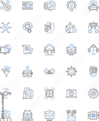 Conditions line icons collection. Ailment, Affliction, Disorder, Syndrome, Illness, Disease, Malady vector and linear illustration. Injury,Disability,Impairment outline signs set Generative AI photo