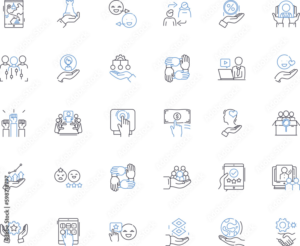 Care line icons collection. Nurture, Compassion, Empathy, Kindness, Support, Attention, Understanding vector and linear illustration. Caring,Affection,Warmth outline signs set Generative AI