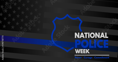 National Police Week. Celebrated in the United States in May. Police Officers Honor and Memorial Day.