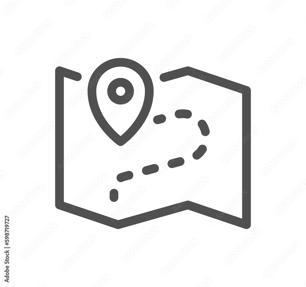 Route related icon outline and linear symbol.
Route related icon outline and linear symbol.