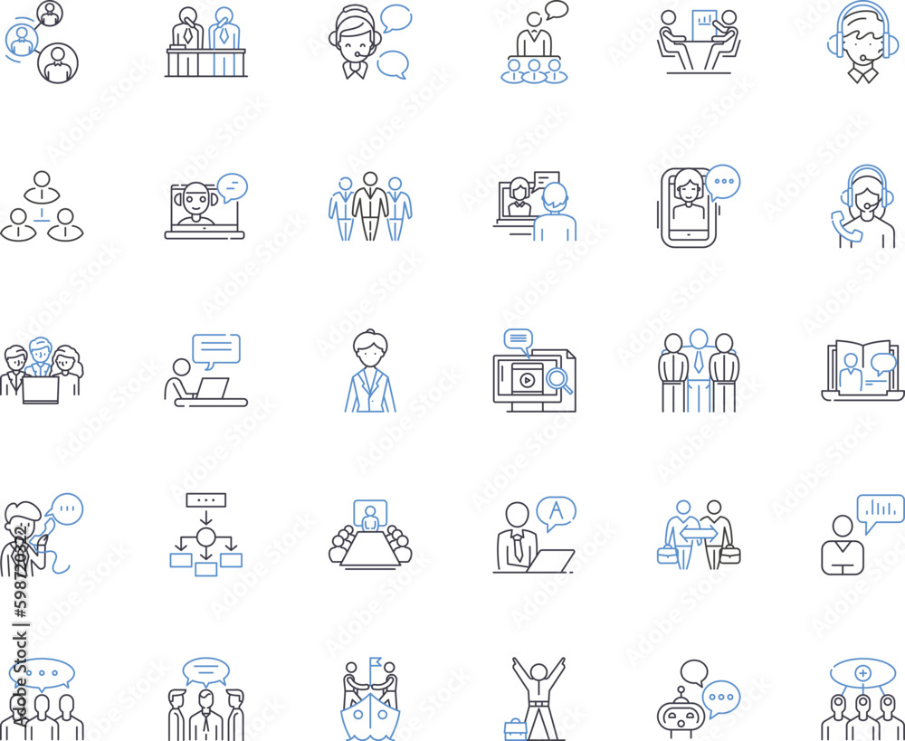 Buyers line icons collection. Consumers, Purchasers, Shoppers, Acquirers, Buyers, Patrons, Investors vector and linear illustration. Customers,End-users,Clients outline signs set Generative AI