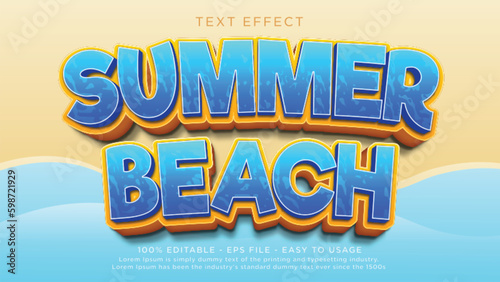 Summer beach editable text effect