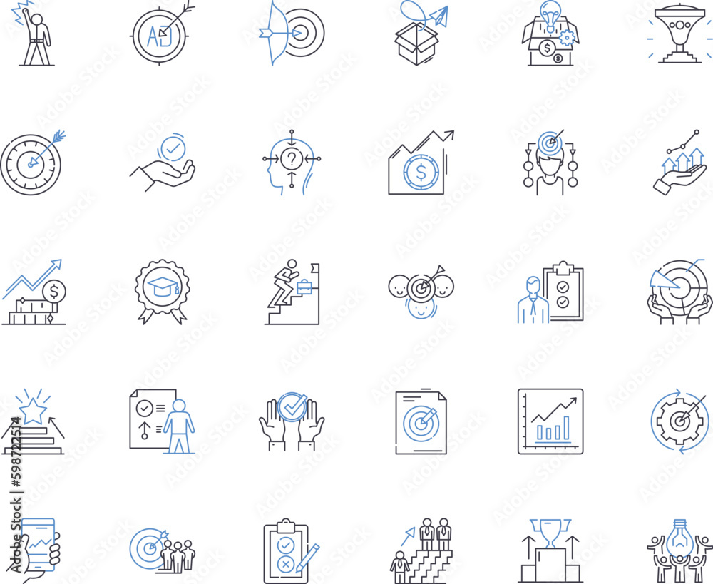 Ambitions line icons collection. Success, Dreams, Goals, Aspirations, Drive, Motivation, Determination vector and linear illustration. Passion,Vision,Growth outline signs set Generative AI Ambitions line icons collection. Success, Dreams, Goals, Aspirations, Drive, Motivation, Determination vector and linear illustration. Passion,Vision,Growth outline signs set Generative AI