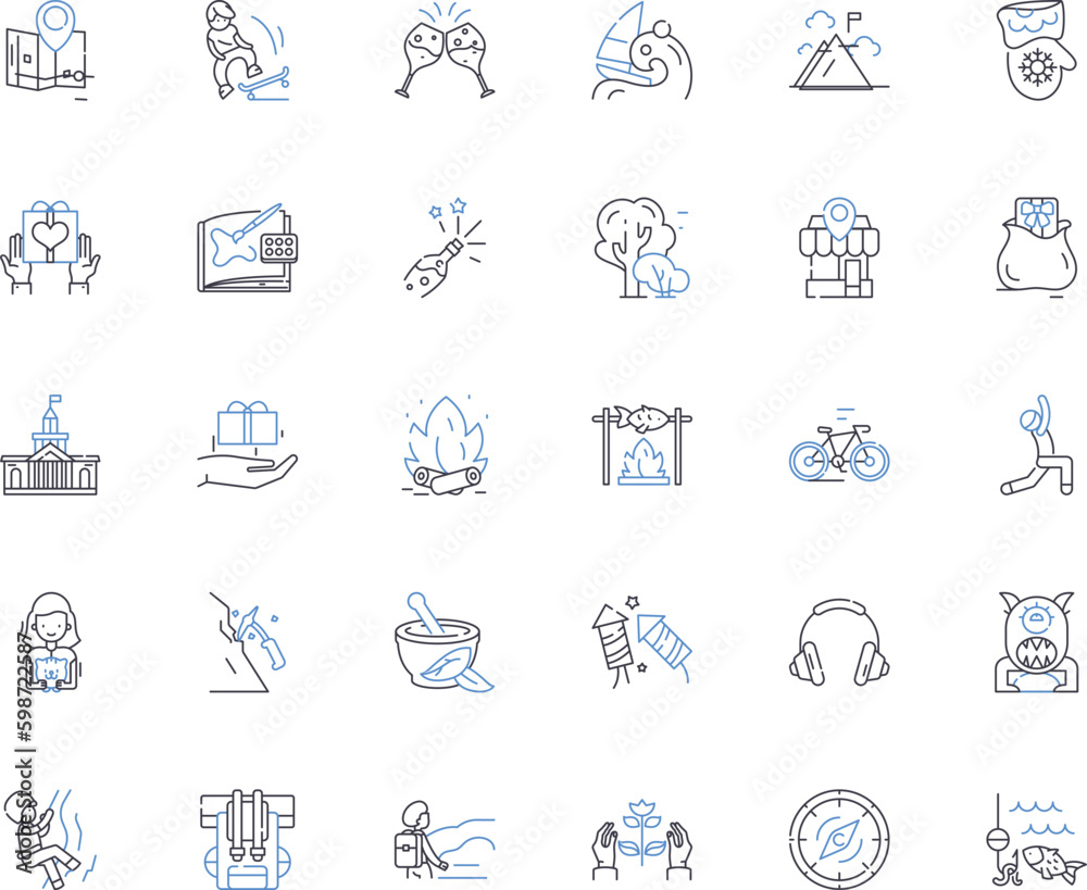 Amusement endeavors line icons collection. Thrilling, Exhilarating, Fun, Exciting, Adventure, Amusing, Frenzy vector and linear illustration. Entertainment,Joy,Pleasure outline signs set Generative AI Amusement endeavors line icons collection. Thrilling, Exhilarating, Fun, Exciting, Adventure, Amusing, Frenzy vector and linear illustration. Entertainment,Joy,Pleasure outline signs set Generative AI