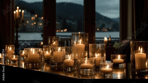 candles on a window shelf