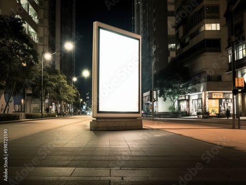 Billboard street mockup. Blank street advertising stand modern. Green, red, bus stop, Paris, New York, São Paulo, generative ai. Advertsign, marketing, billboard. 