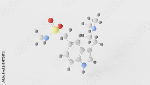 sumatriptan molecule 3d, molecular structure, ball and stick model, structural chemical formula imitrex