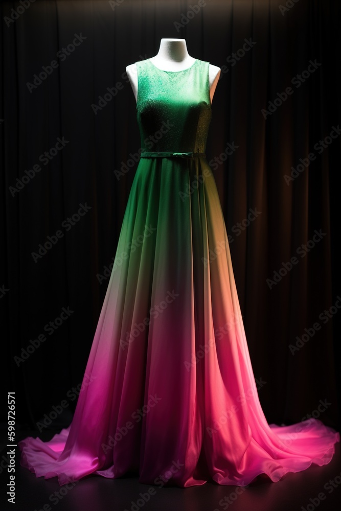 Dress made out of the northern lights. Generative AI.