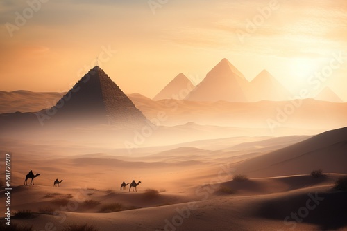 Camels and pyramids. Generative AI.