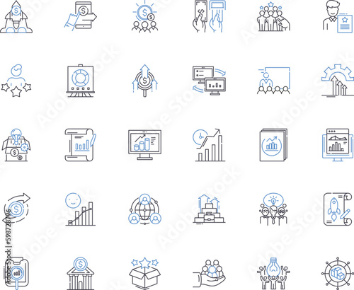 Proficiency line icons collection. Skill, Capability, Aptitude, Dexterity, Fluency, Expertise, Mastery vector and linear illustration. Efficiency,Competence,Talent outline signs set Generative AI