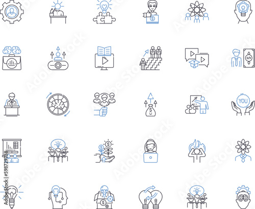 Passion line icons collection. Desire, Fire, Zeal, Devotion, Intensity, Love, Dedication vector and linear illustration. Enthusiasm,Fervor,Infatuation outline signs set Generative AI