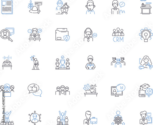 Operational efficacy line icons collection. Efficiency, Productivity, Effectiveness, Optimization, Streamlining, Rationalization, Performance vector and linear illustration. Generative AI