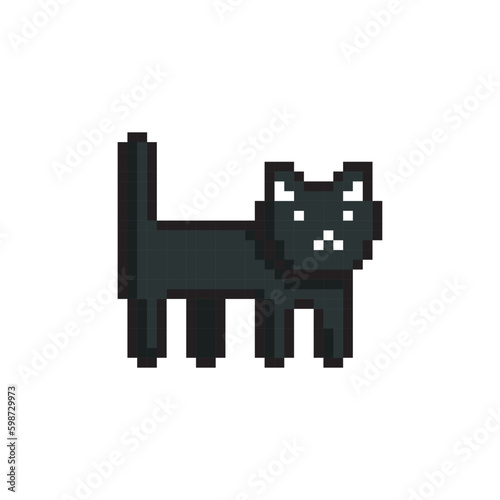Black cat, pixel art meme