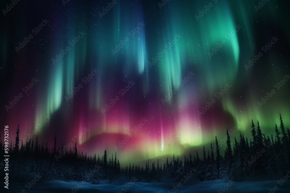 enchanting, colorful aurora borealis. generative AI