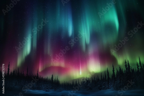 enchanting, colorful aurora borealis. generative AI