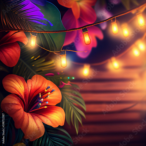 Havana Nights backyard tropical party fiesta or Hawaiian luau graphic  