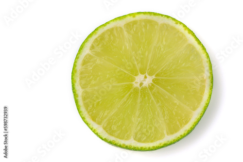 sliced ​​lime on a white background with shadows 1